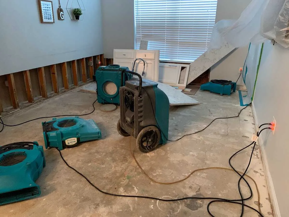 Dehumidifier in flood-cut room for Water Extraction & Removal in South Bend